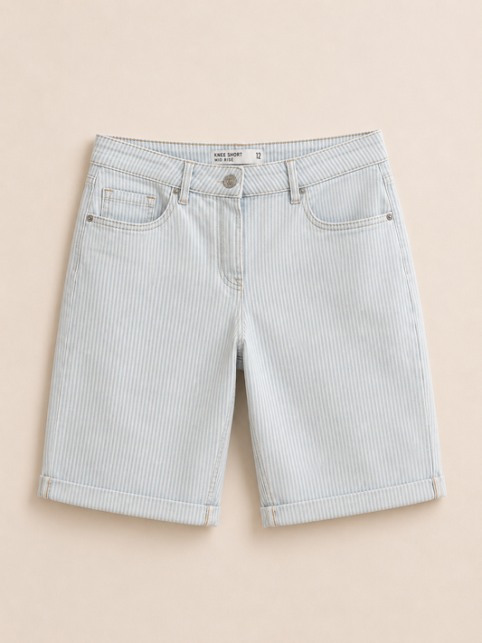 Blue Pinstripe Shorts