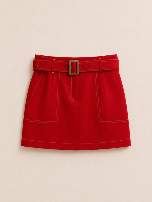 Red Belted Skirt