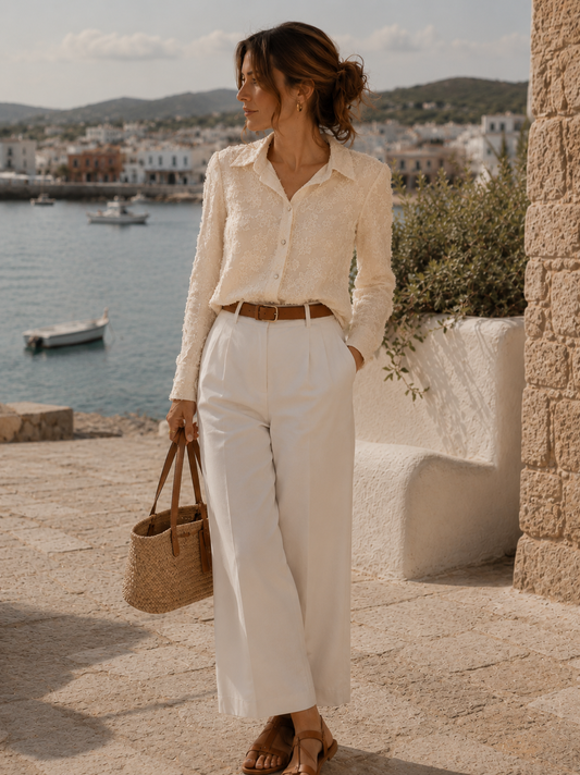 Cream Patterned Shirt