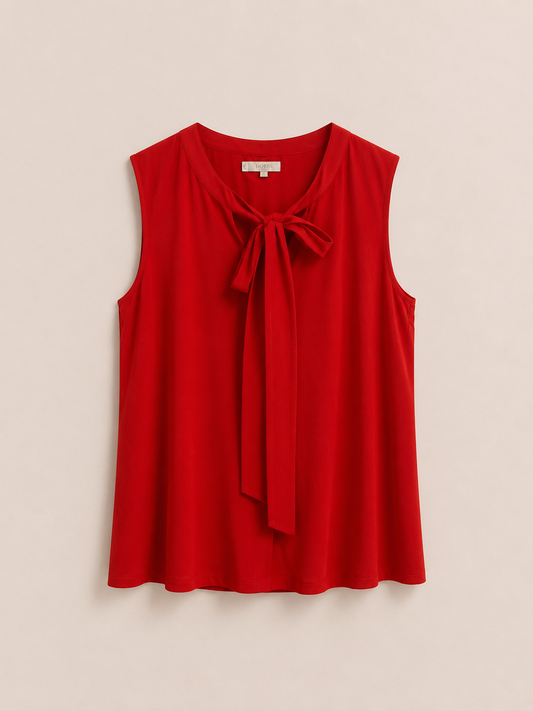 Red Sleeveless Blouse