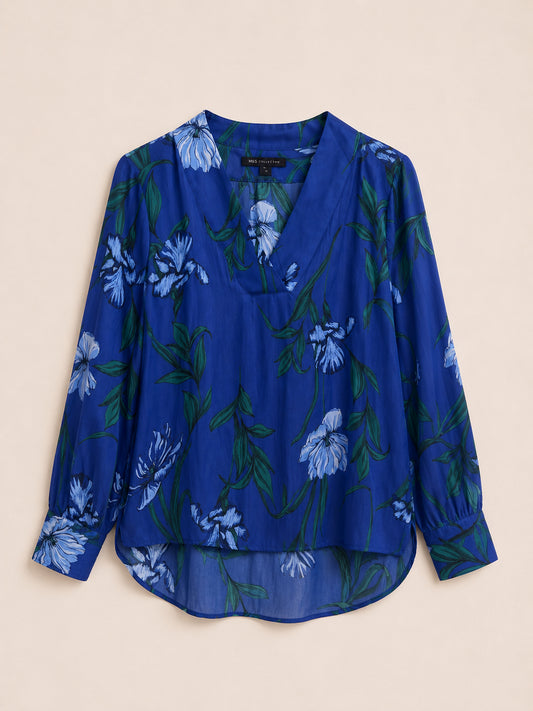 Blue Floral Blouse