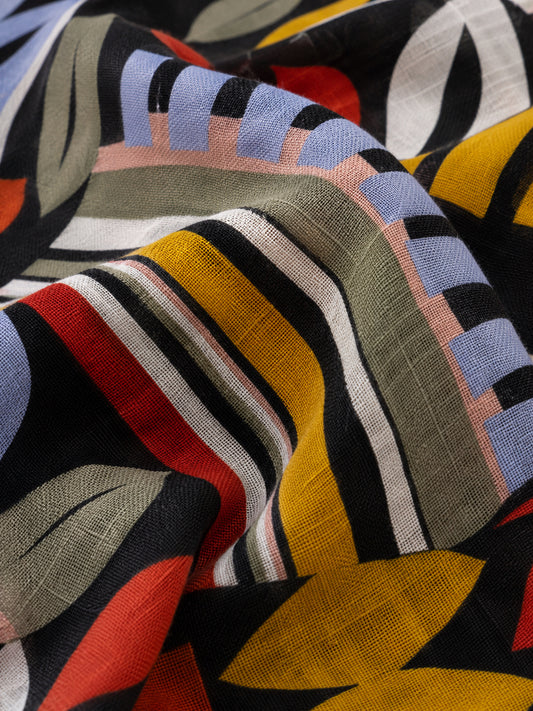 Multi-coloured Patterned Midi Dress