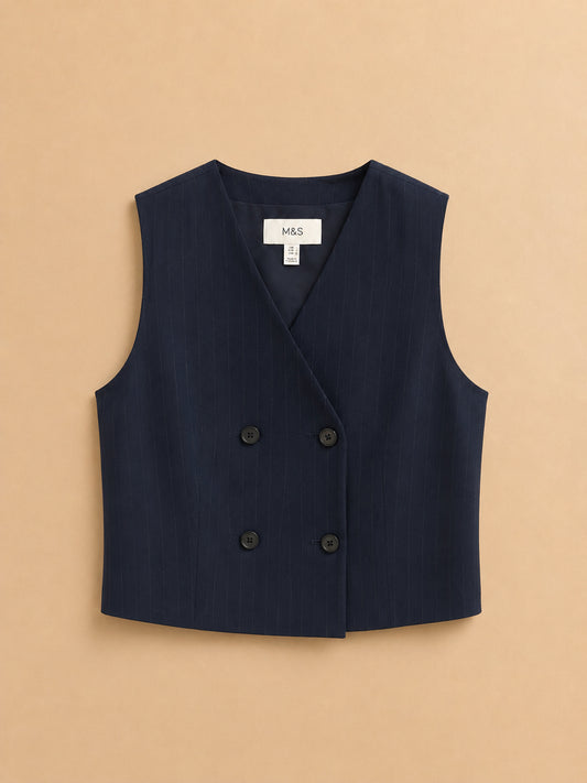 Navy Striped Waistcoat