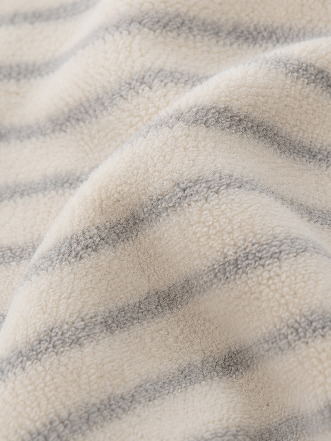 Cream Striped Zipped Fleece