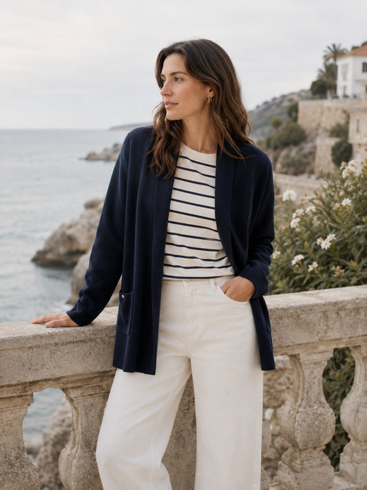 Navy Long Cardigan