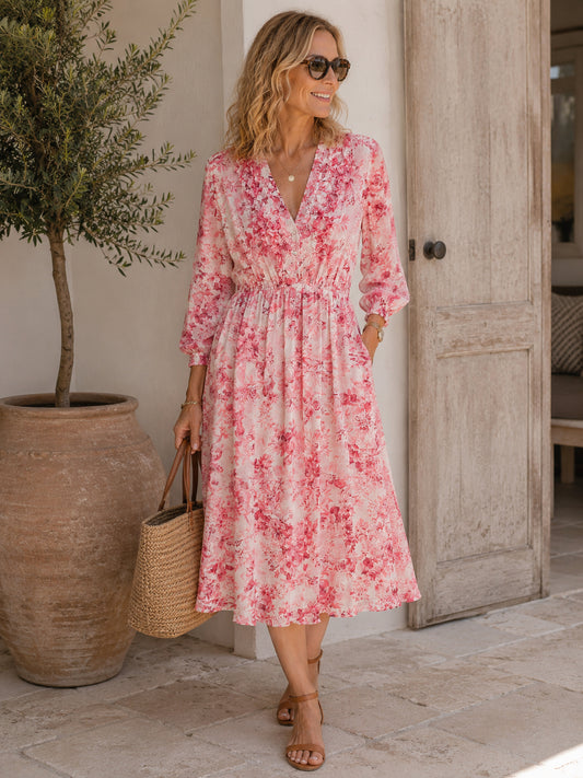 Pink Floral Occasion Dress