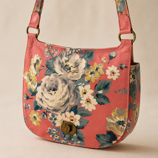 Pink Floral Crossbody Bag