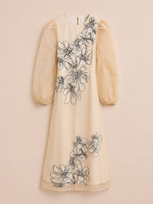 Peach Floral Occasion Dress