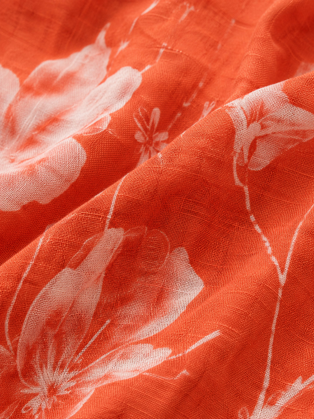Coral Floral 100% Linen Dress
