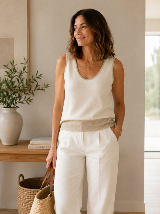Cream Vest Top