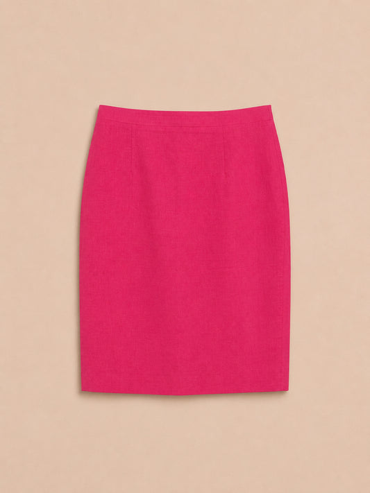 Pink Linen Blend Skirt