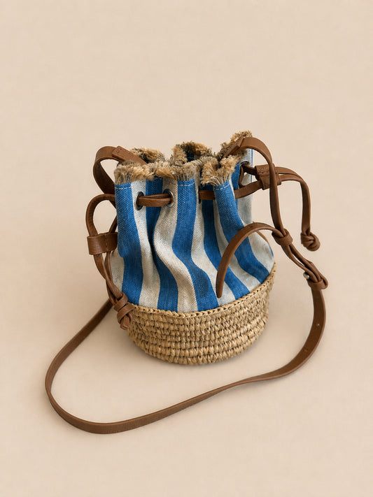 Mini Canvas Bucket Crossbody Bag