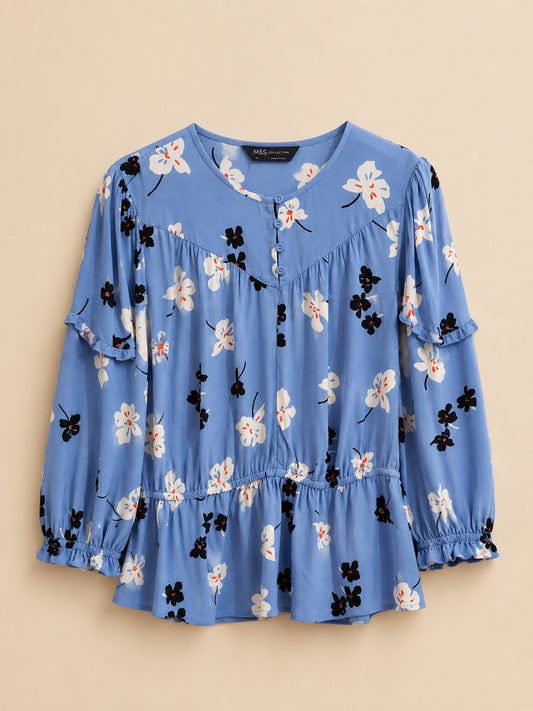 Blue Floral Top