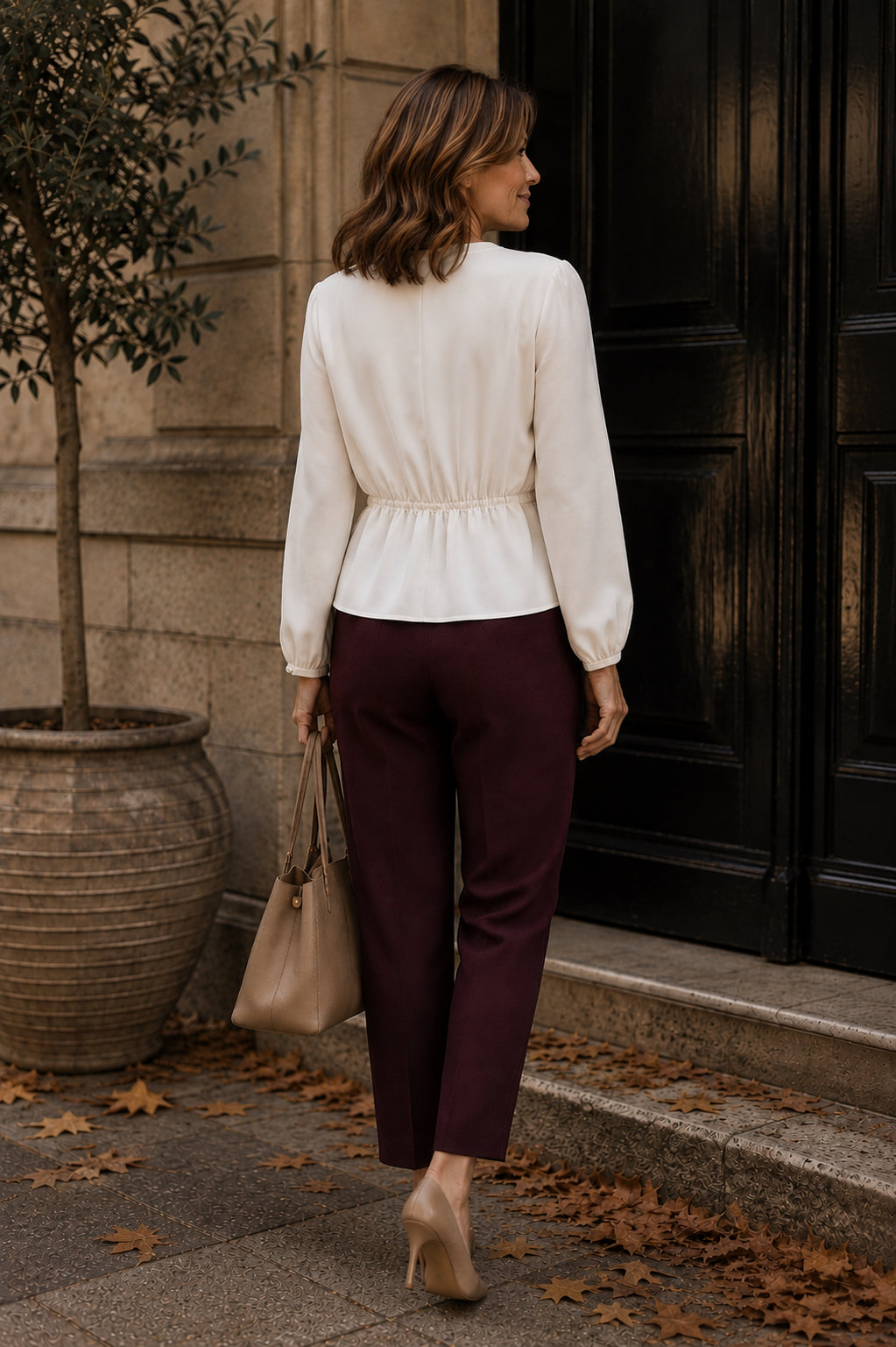 White V-Neck Blouse