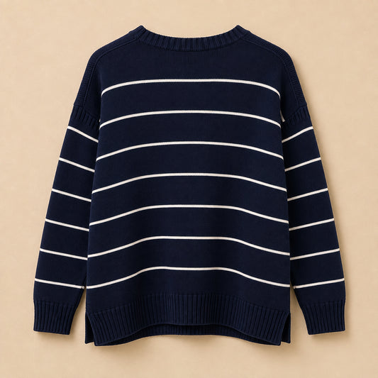 Navy & White Striped Jumper