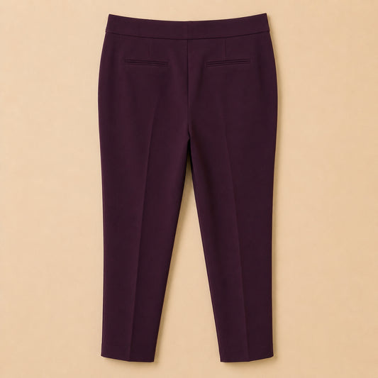 Purple Straight-Leg Trousers