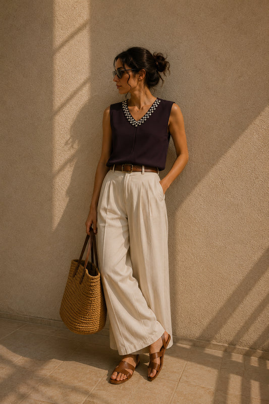 Purple Beaded Top