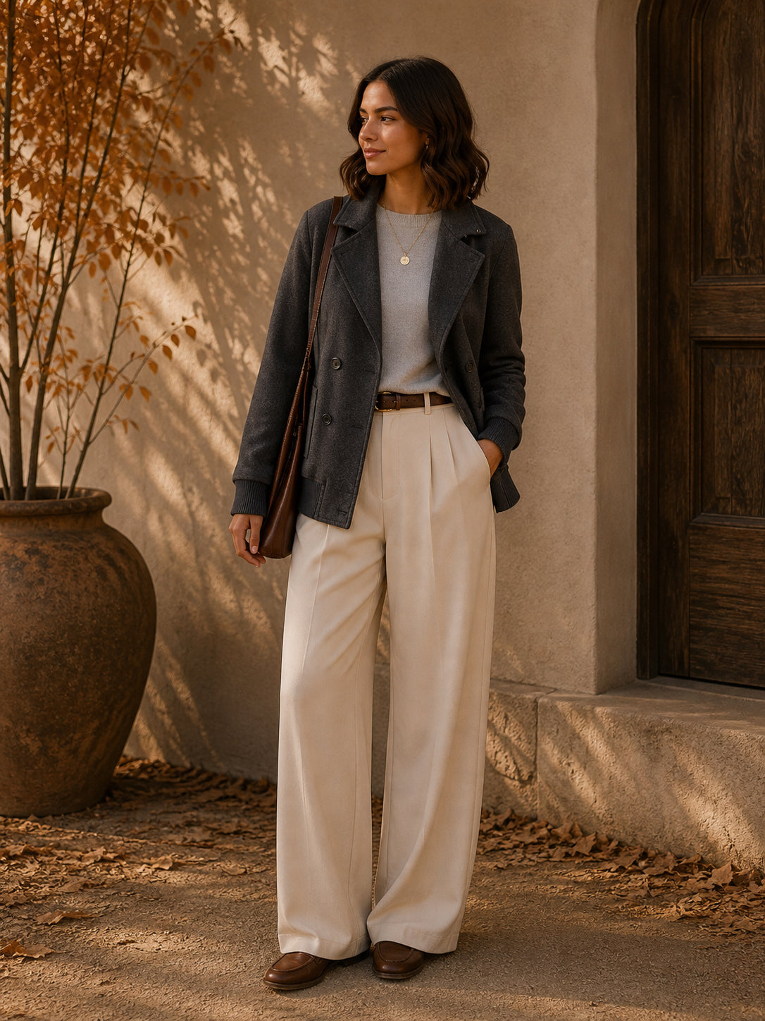Grey Wool Blend Jacket