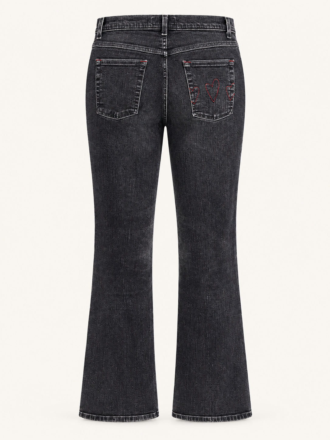 Black Washed Denim Bootcut Jeans