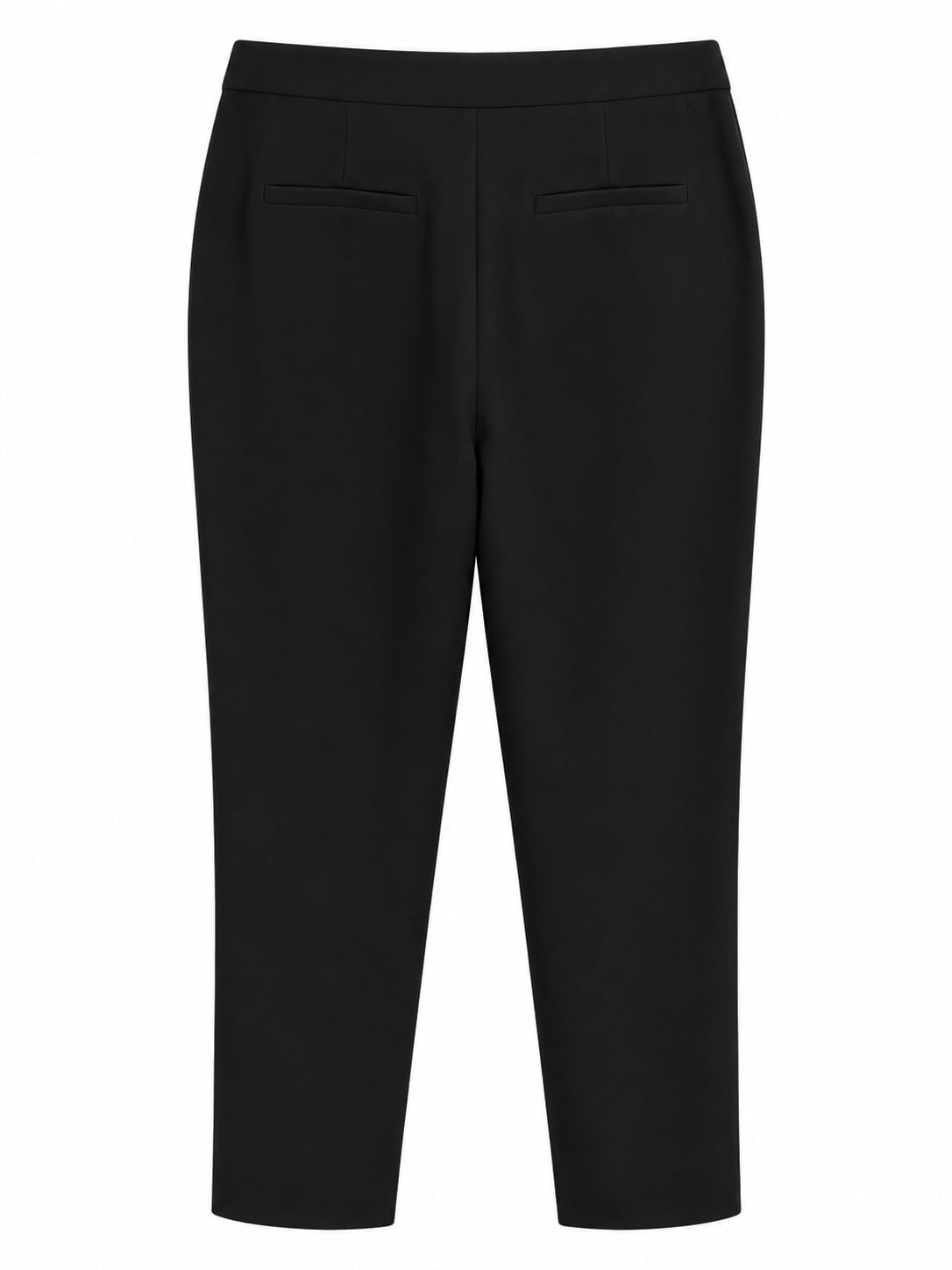Black Double Button Slim Leg Tailored Trousers