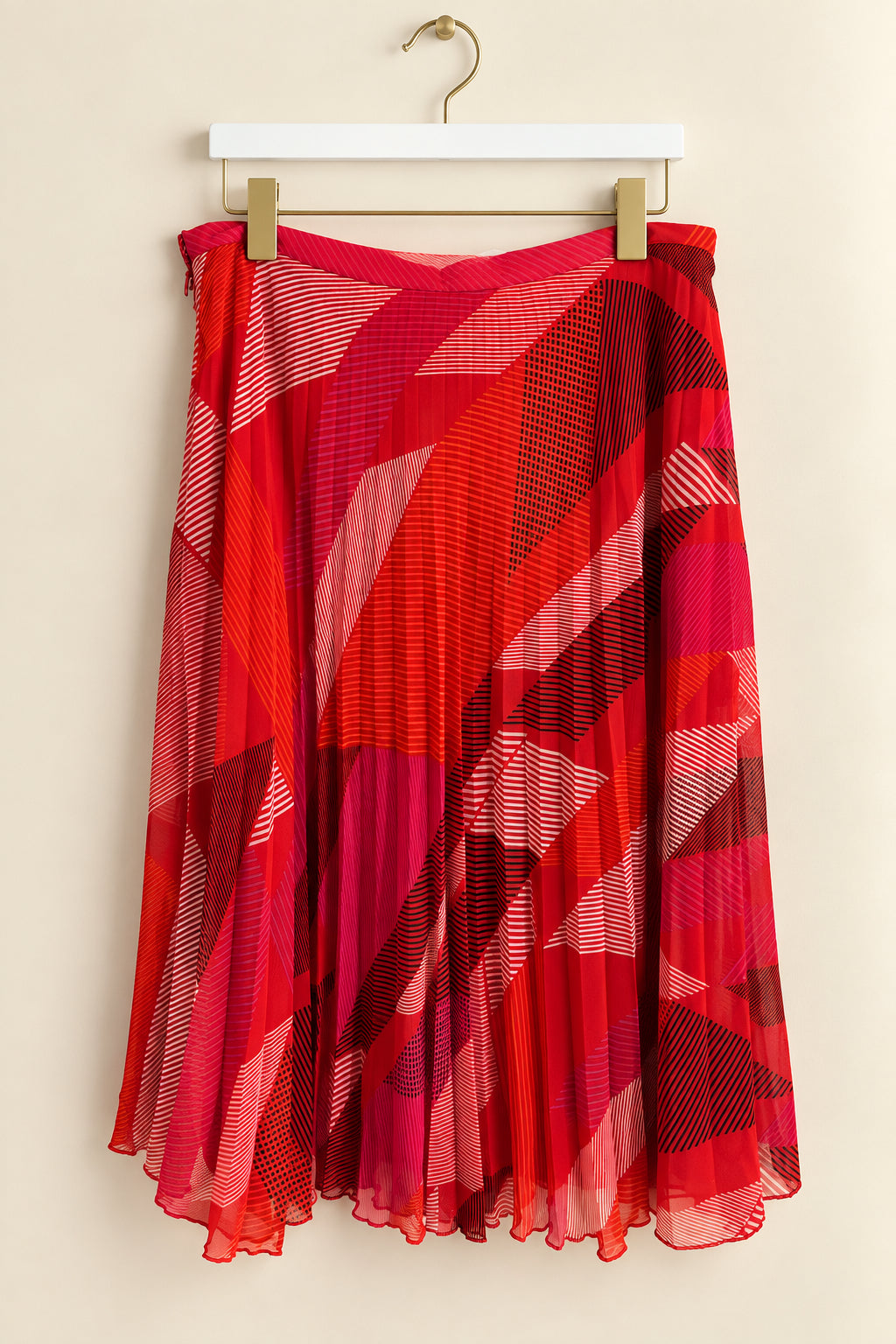 Geometric Red Pink Skirt