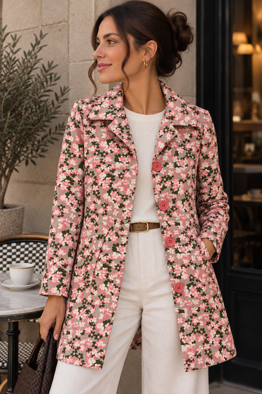 Pink Floral Waterproof Jacket
