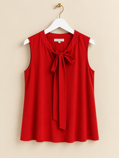 Red Sleeveless Blouse