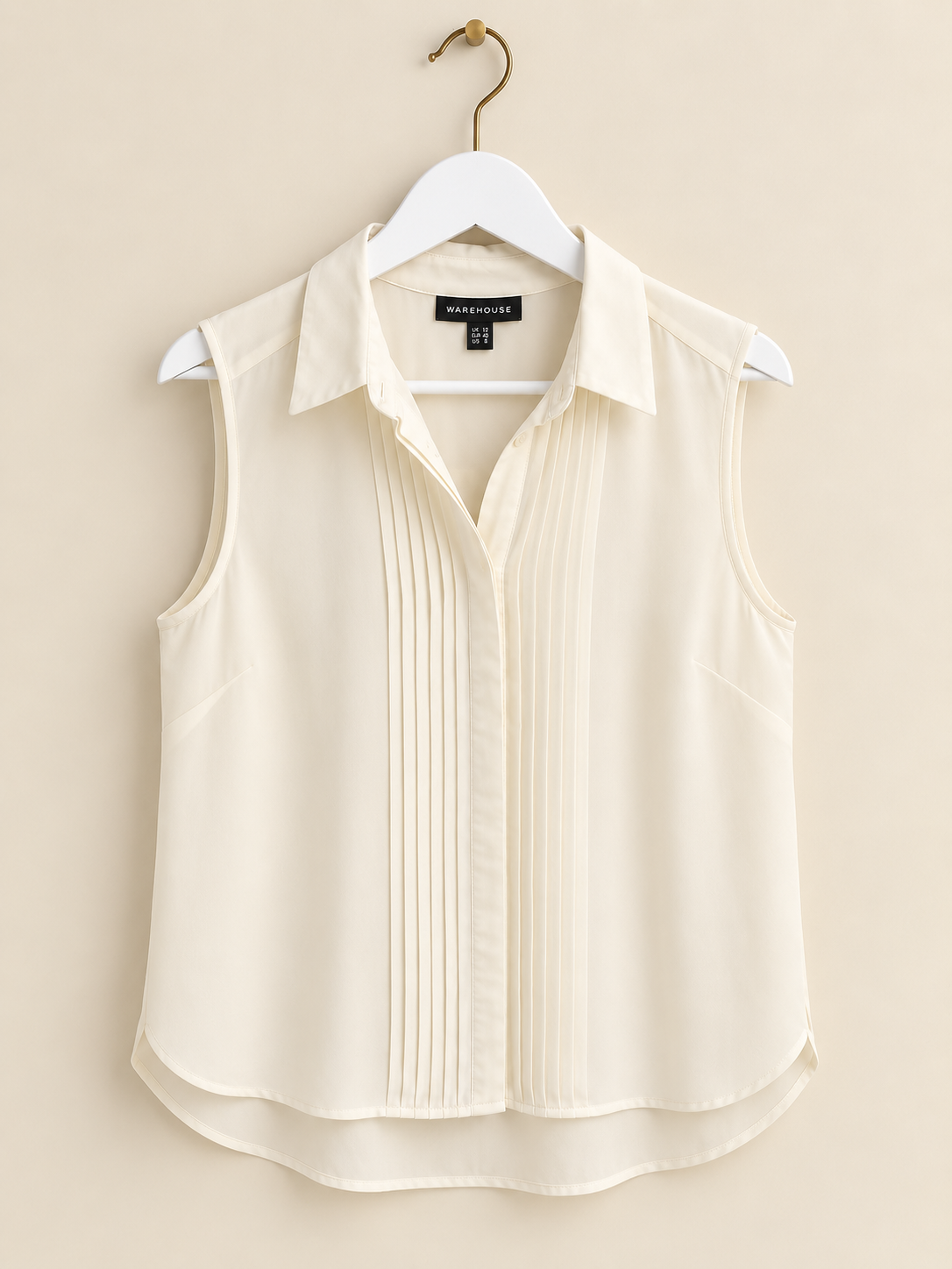 Cream Sleeveless Blouse