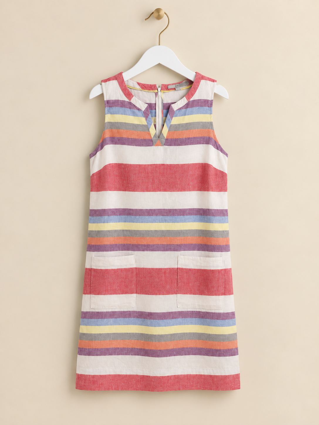 Striped Linen Midi Dress