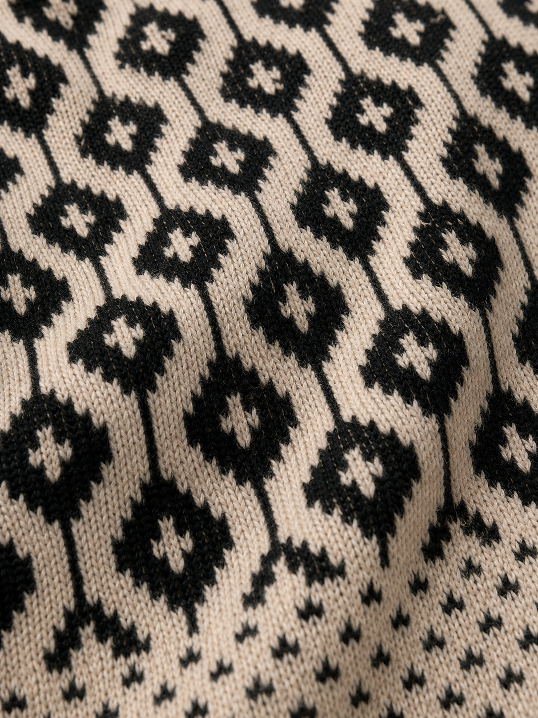 Black & Cream Patterned Jumper