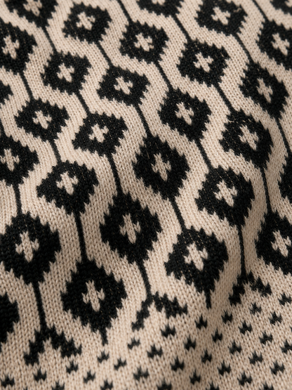 Black & Cream Patterned Jumper