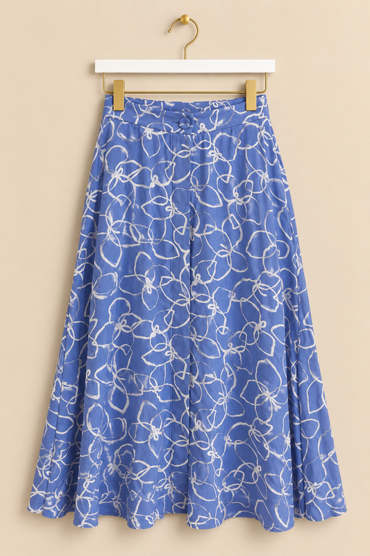 Blue Patterned Skirt