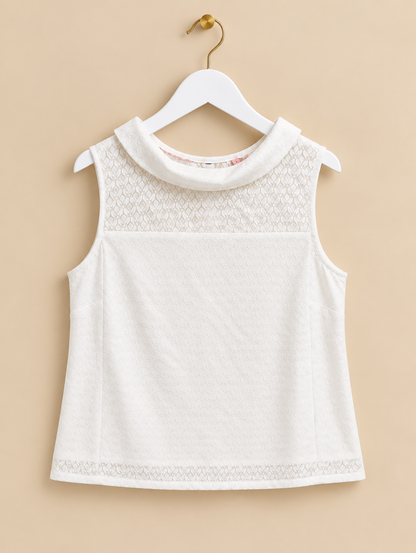 White Sleeveless Blouse