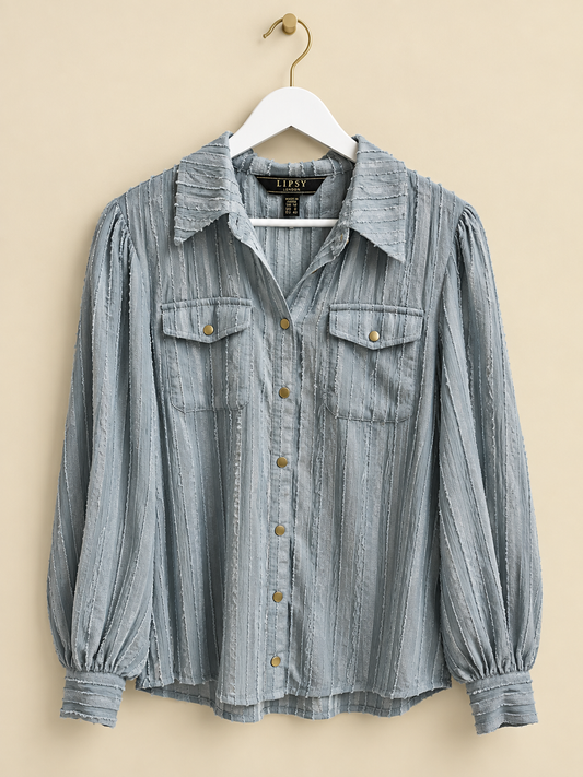 Turquoise Patterned Blouse