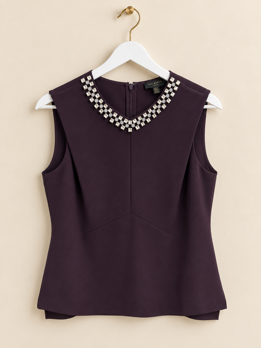 Purple Beaded Top