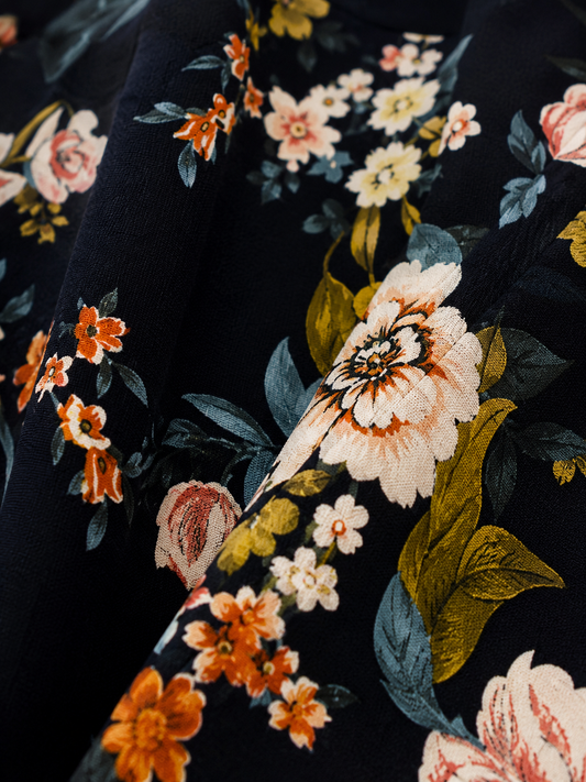 Navy Floral Trousers