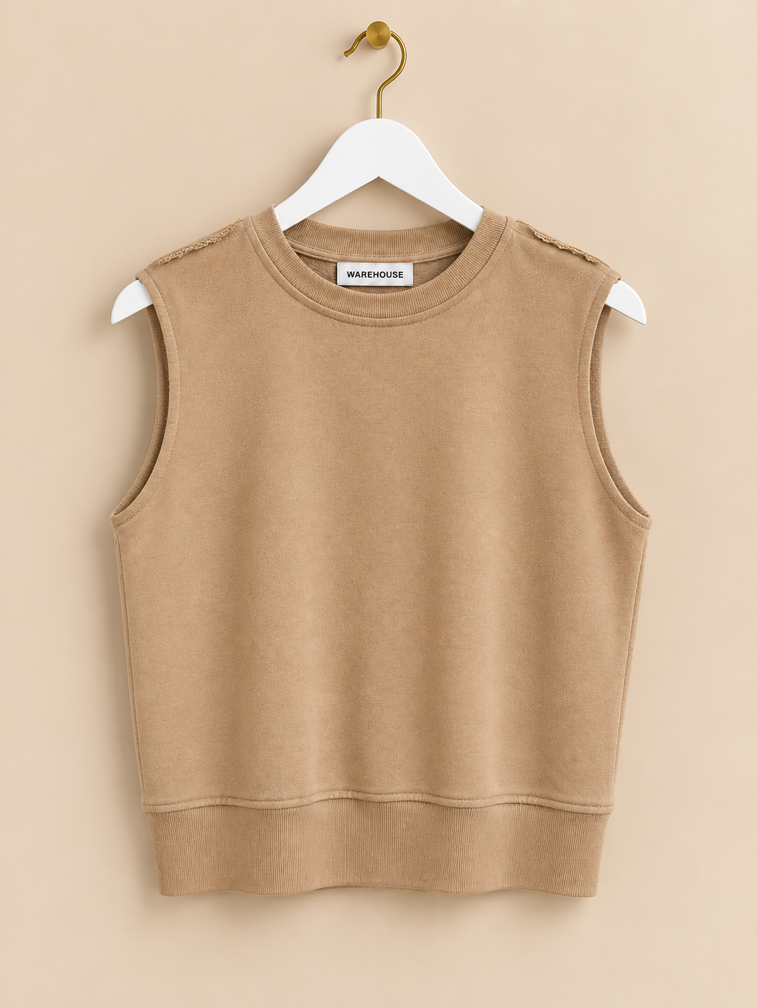 Beige Sleeveless Jumper