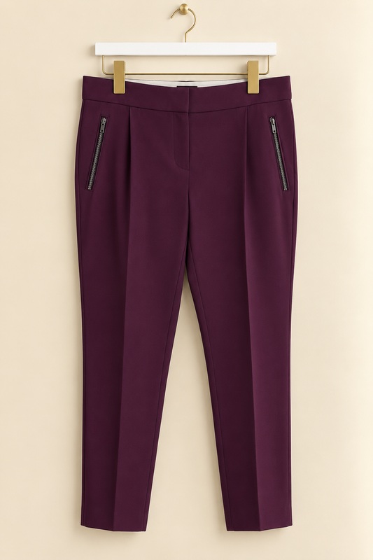 Purple Straight-Leg Trousers