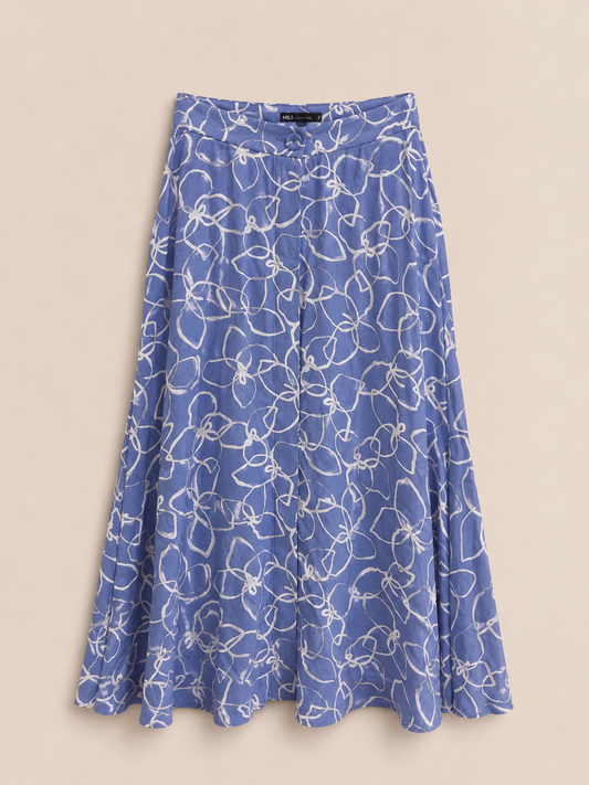 Blue Patterned Skirt