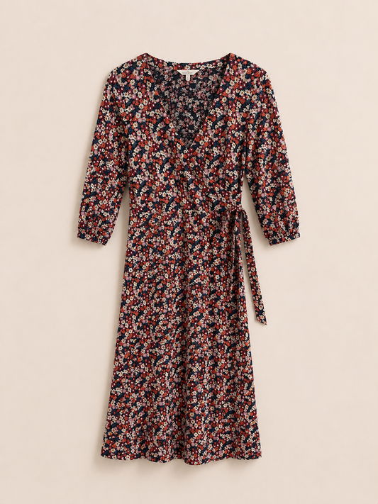 Multi-Coloured Organic Cotton Floral Dress