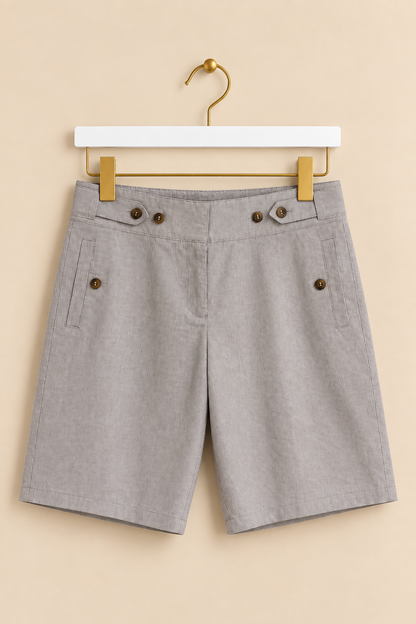 Grey Cotton Shorts