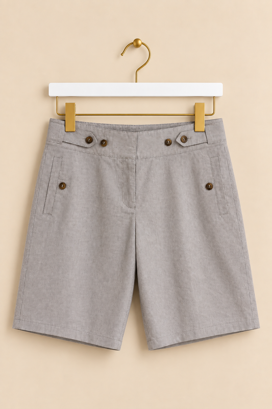 Grey Cotton Shorts