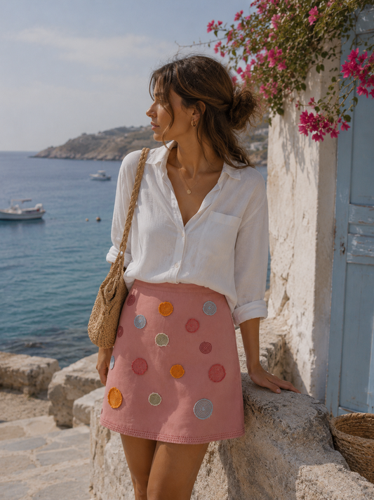 Pink Patterned Skirt