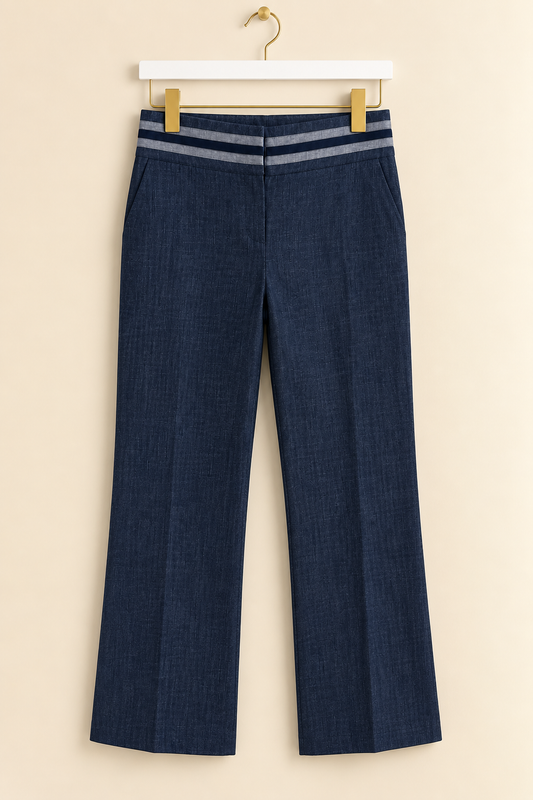 Blue Plain Trousers