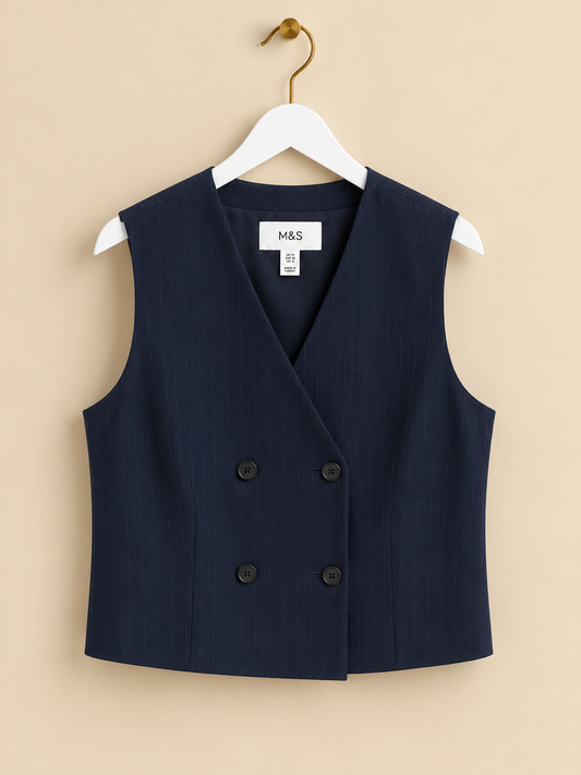 Navy Striped Waistcoat