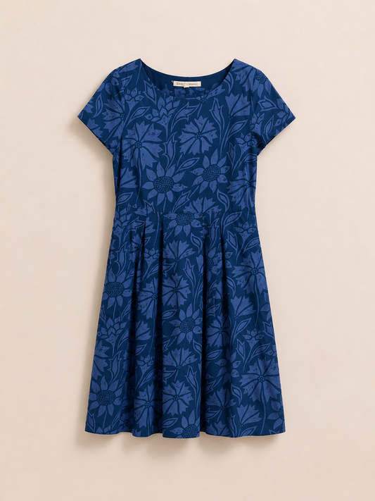 Blue Floral Cotton Dress