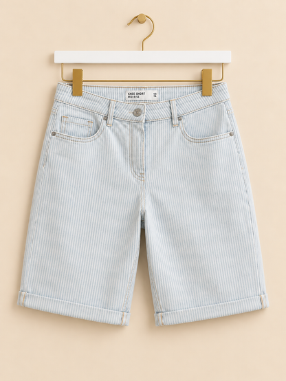 Blue Pinstripe Shorts
