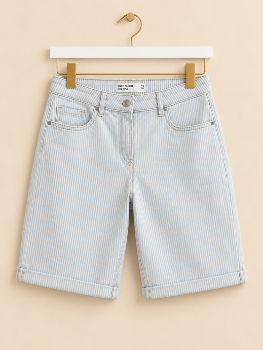 Blue Pinstripe Shorts