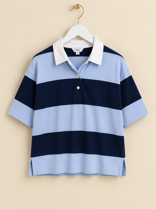 Blue Striped Rugby Top