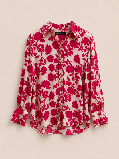 Pink & Cream Floral Blouse